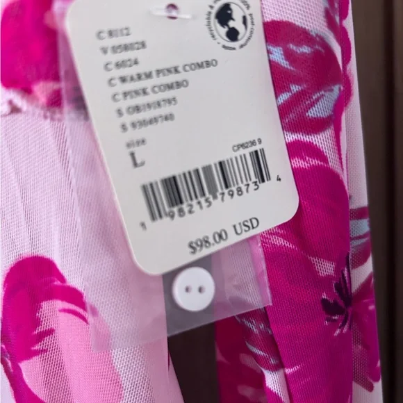 Free People Pink Floral Tie-Front Boho top NWT - Picture 4 of 5